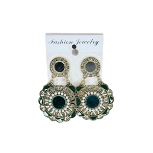 NEW Fashion Earrings - Gold and Green